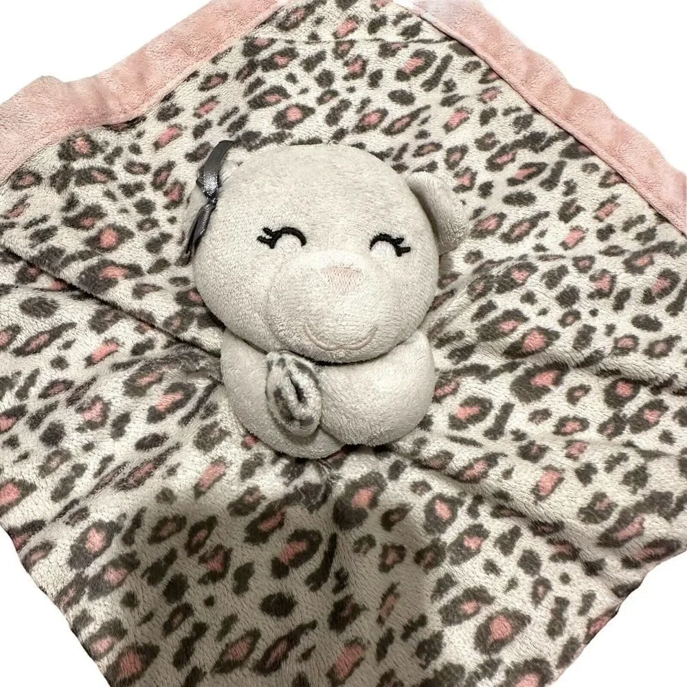 Carters Bear Kitty Cat Lovey Leopard Cheetah‎ Print Pink Plush Security Blanket